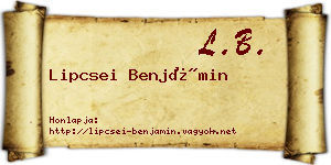 Lipcsei Benjámin névjegykártya