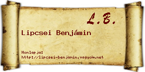 Lipcsei Benjámin névjegykártya